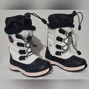 Totes Kids Black and White Winter Snow Boots